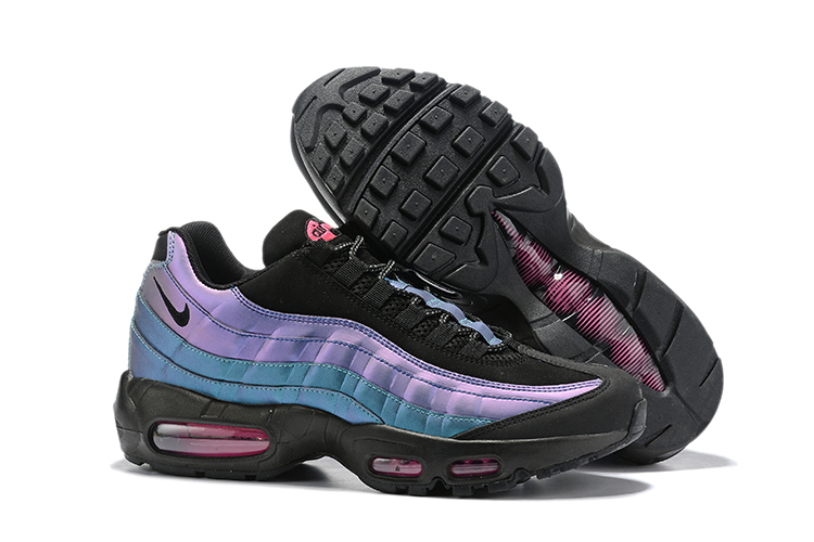 New Nike Air Max 95 Big Swoosh Purple Blue Black Shoes